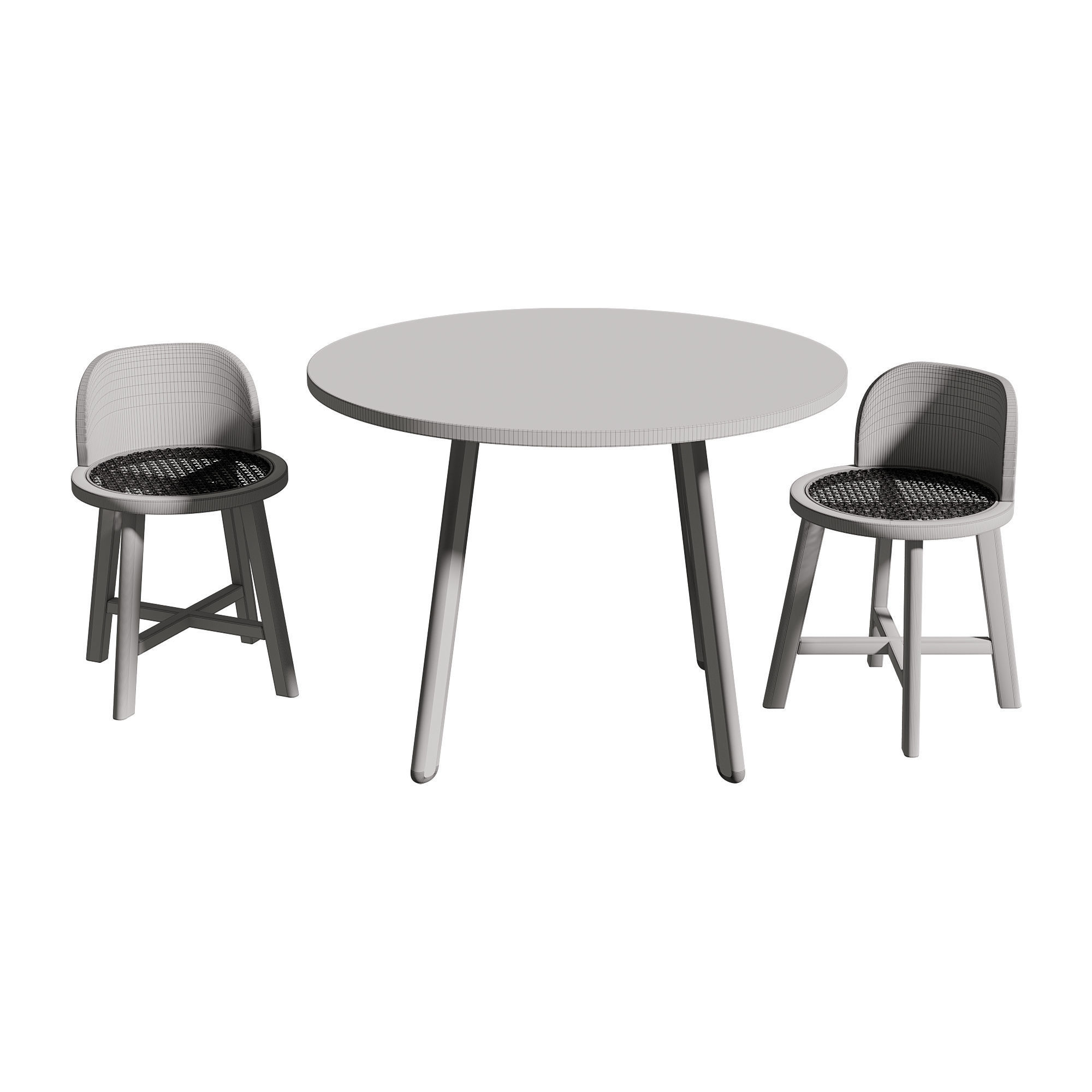 Kathyscove Quinns Junior Round Activity Wood Table Chairs Set 3D model_5