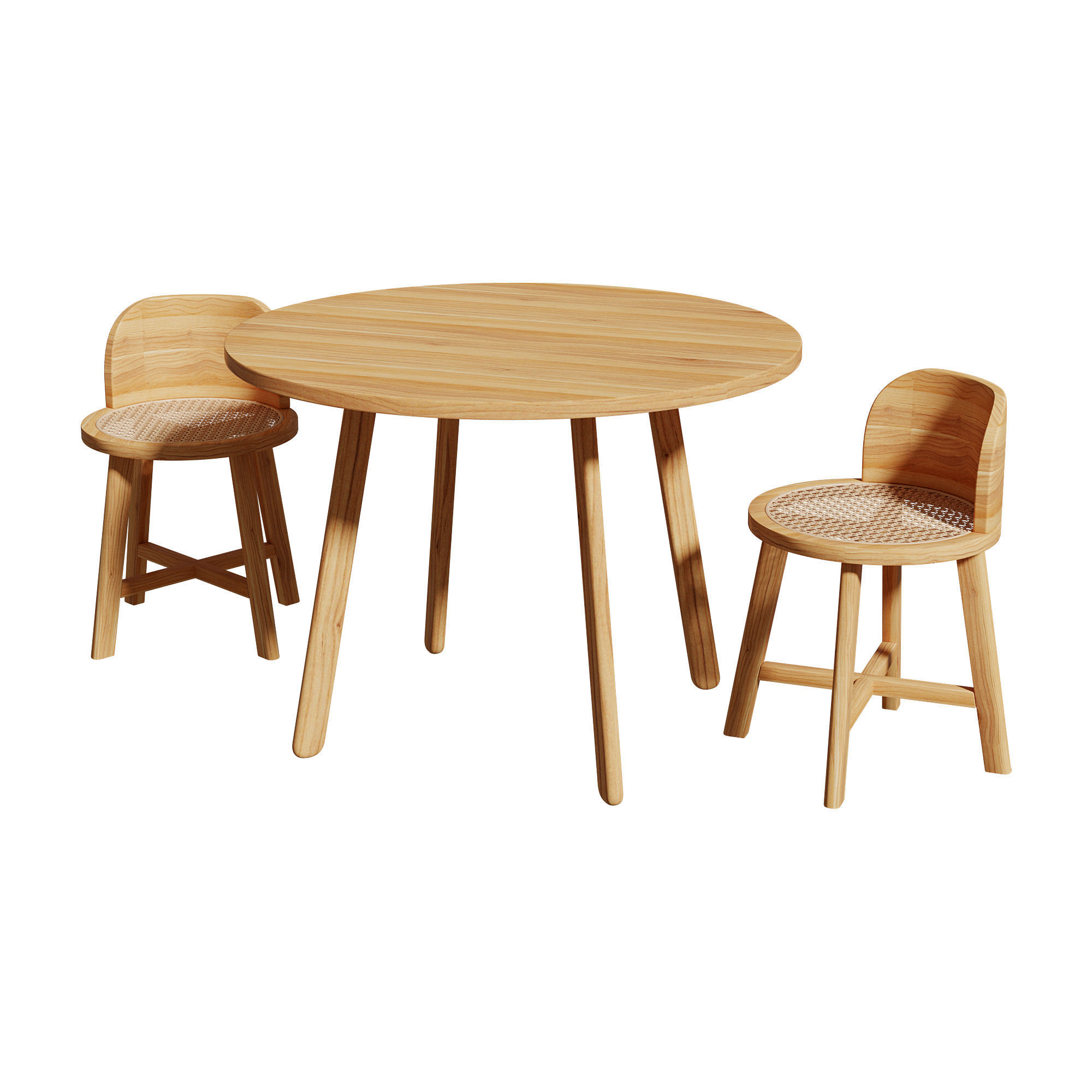 Kathyscove Quinns Junior Round Activity Wood Table Chairs Set 3D model_1