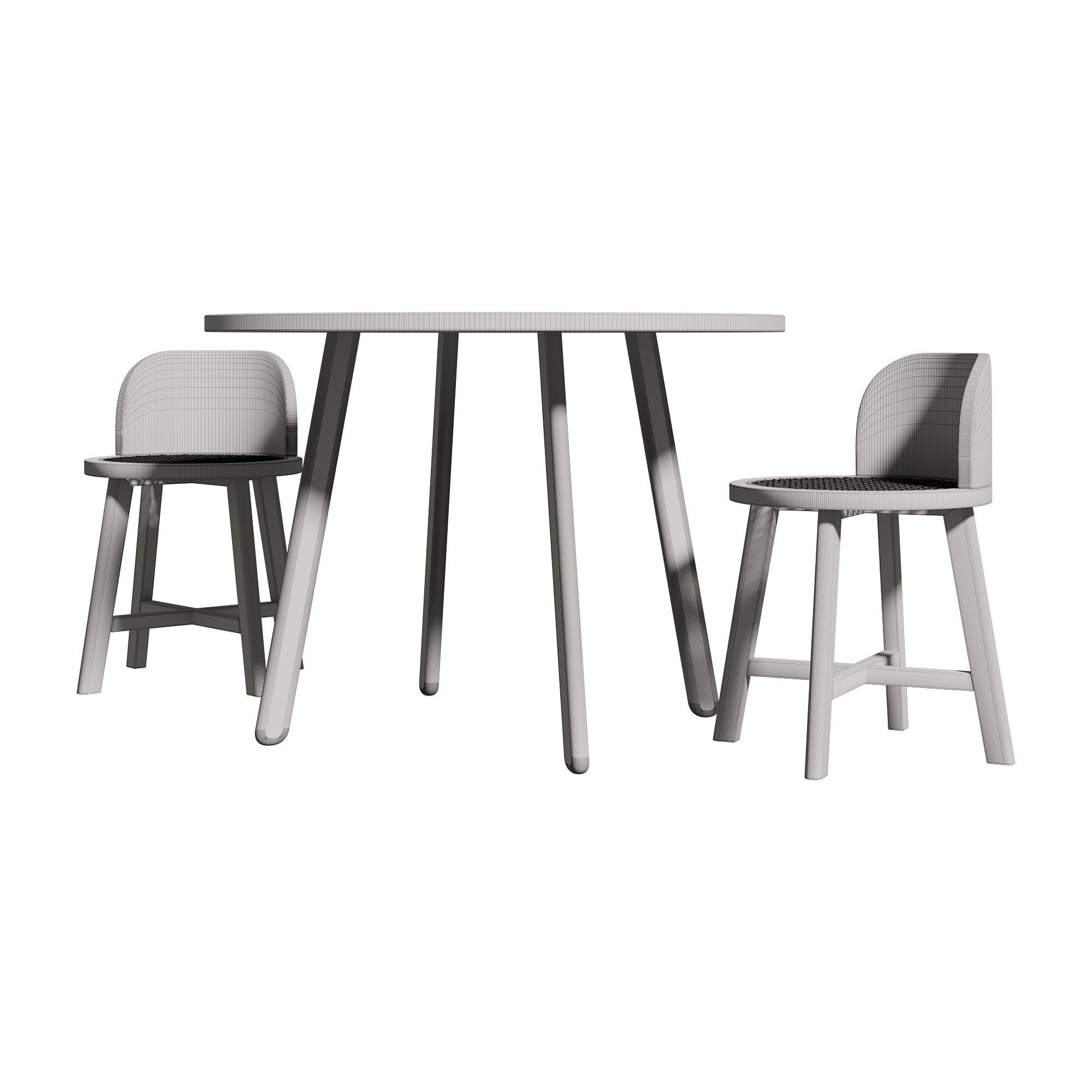 Kathyscove Quinns Junior Round Activity Wood Table Chairs Set 3D model_11