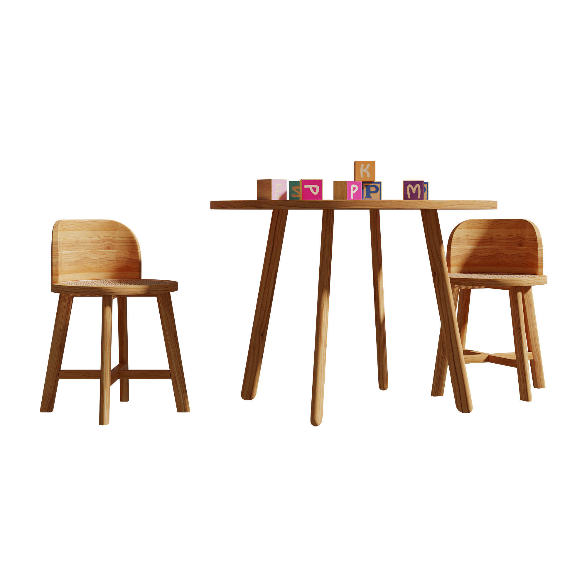 Kathyscove Quinns Junior Round Activity Wood Table Chairs Set 3D model_15