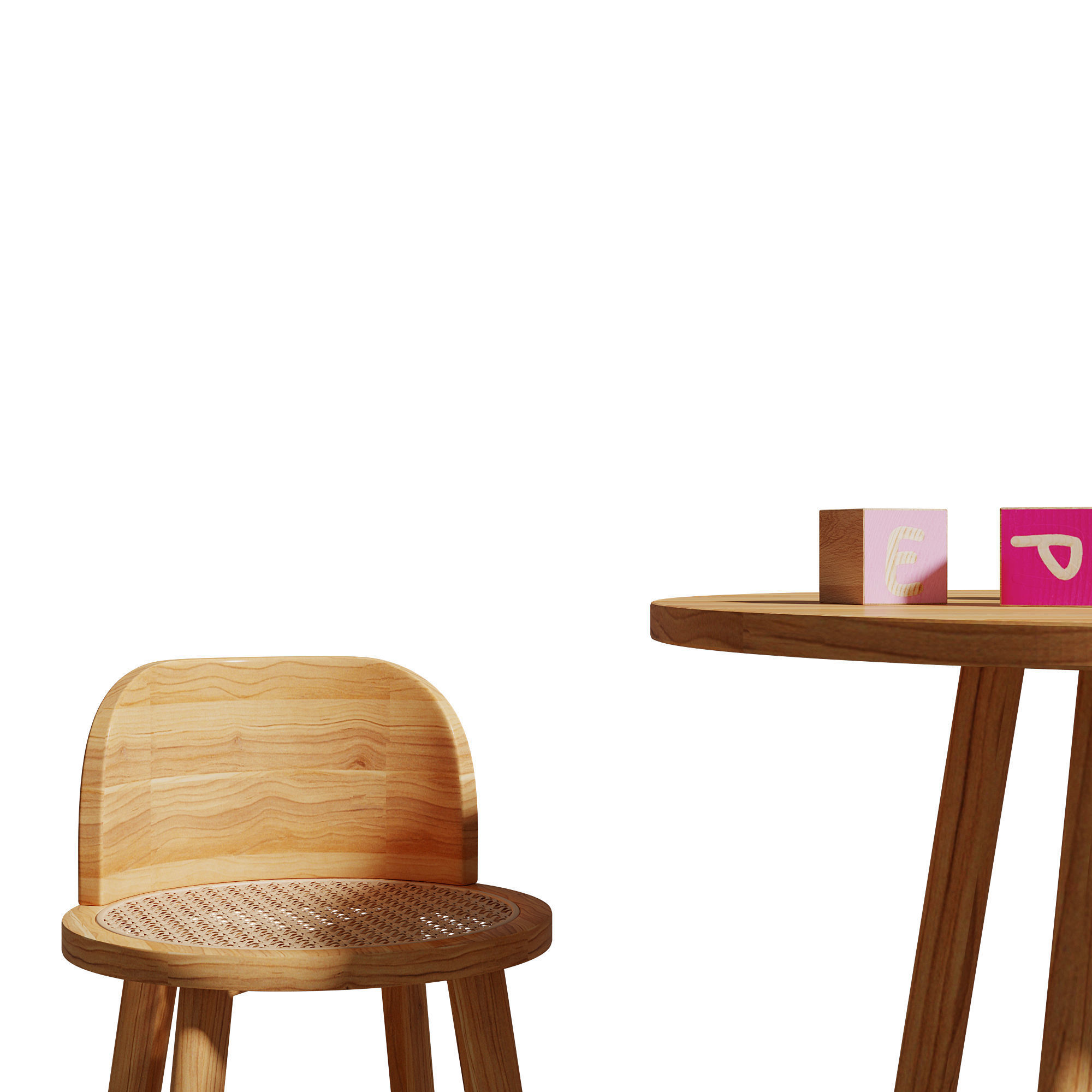 Kathyscove Quinns Junior Round Activity Wood Table Chairs Set 3D model_24