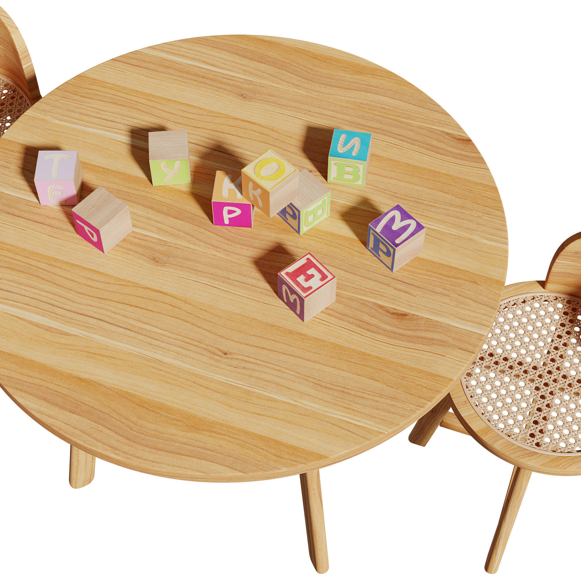 Kathyscove Quinns Junior Round Activity Wood Table Chairs Set 3D model_18