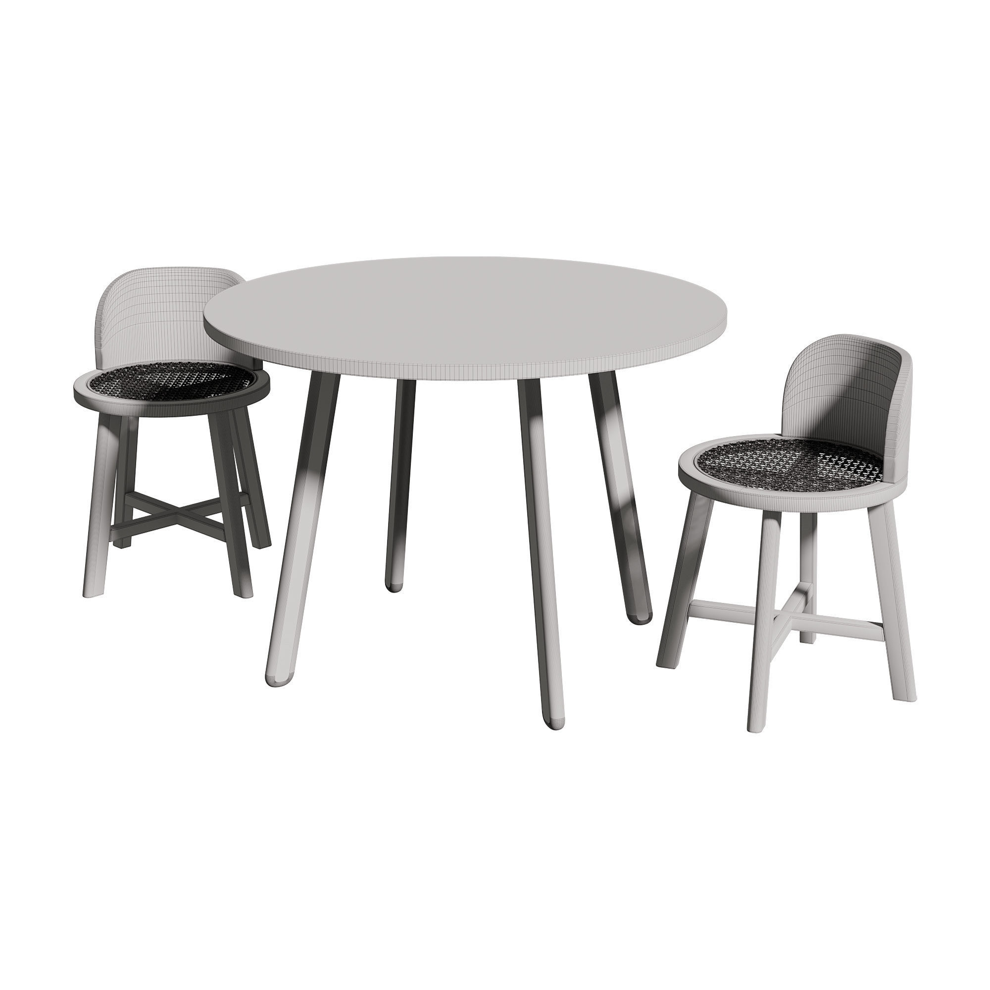 Kathyscove Quinns Junior Round Activity Wood Table Chairs Set 3D model_2