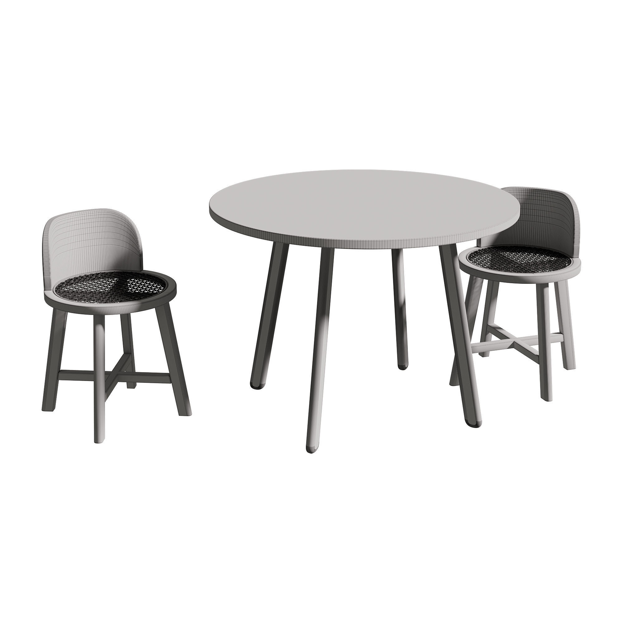 Kathyscove Quinns Junior Round Activity Wood Table Chairs Set 3D model_8
