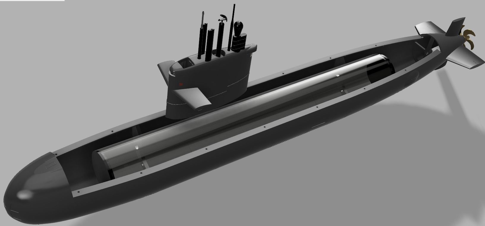 Taiwan submarine Hai-Lung Class 1- 50 scale designed for RC 3D print model_4