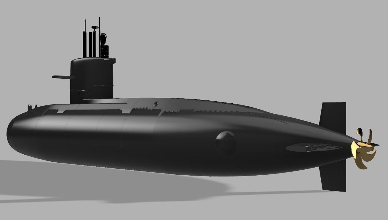 Taiwan submarine Hai-Lung Class 1- 50 scale designed for RC 3D print model_2
