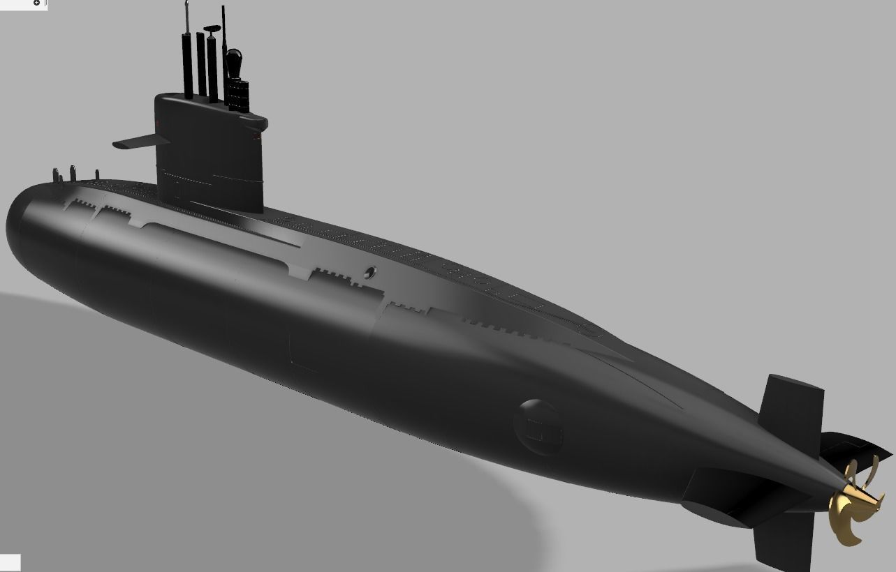 Taiwan submarine Hai-Lung Class 1- 50 scale designed for RC 3D print model_1
