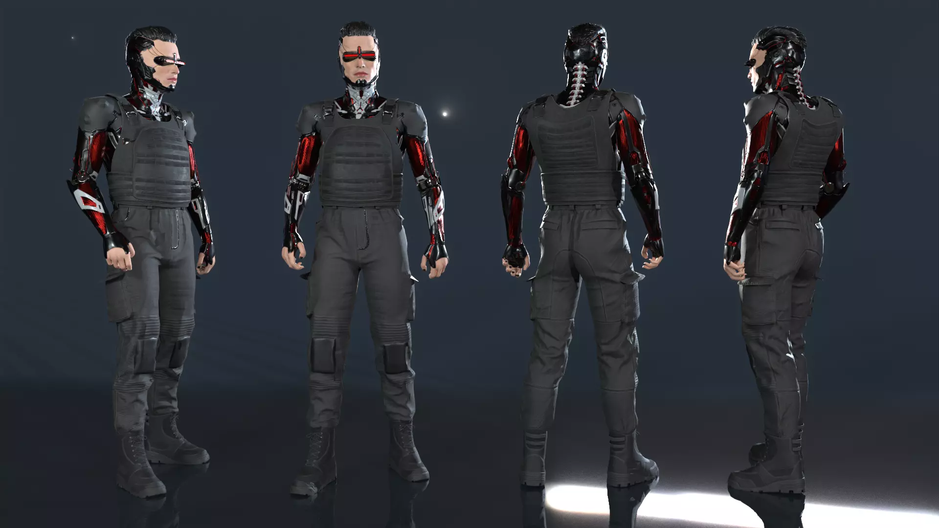 Cyborg Low-poly 3D model