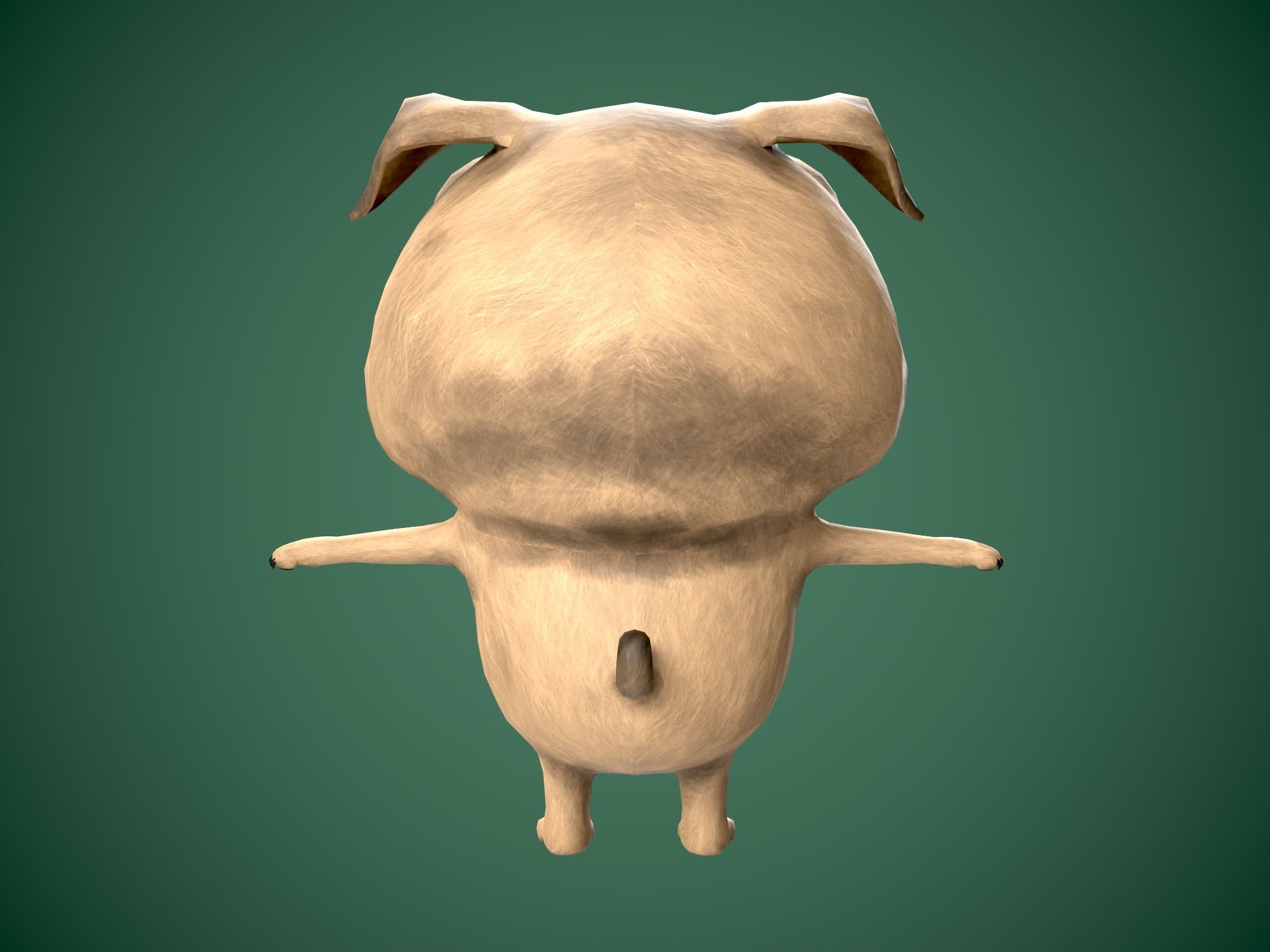 Cute Mops dog Low-poly 3D model_6