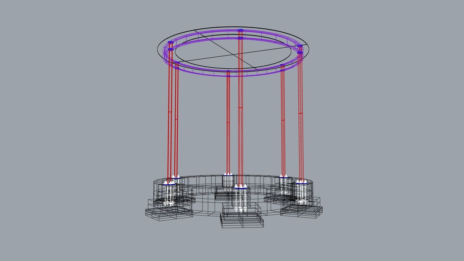 Circular steel-framed building 3D model_10
