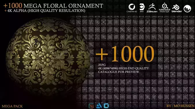 collection of floral ornaments 