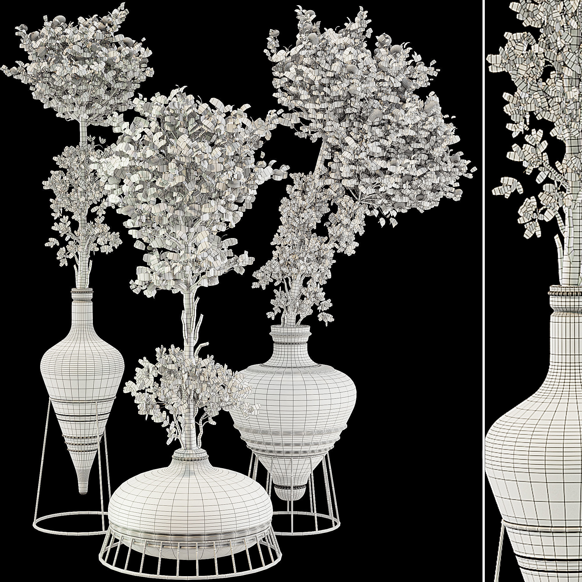 Decorative Tangerine Tree in Pot 114 3D model_6