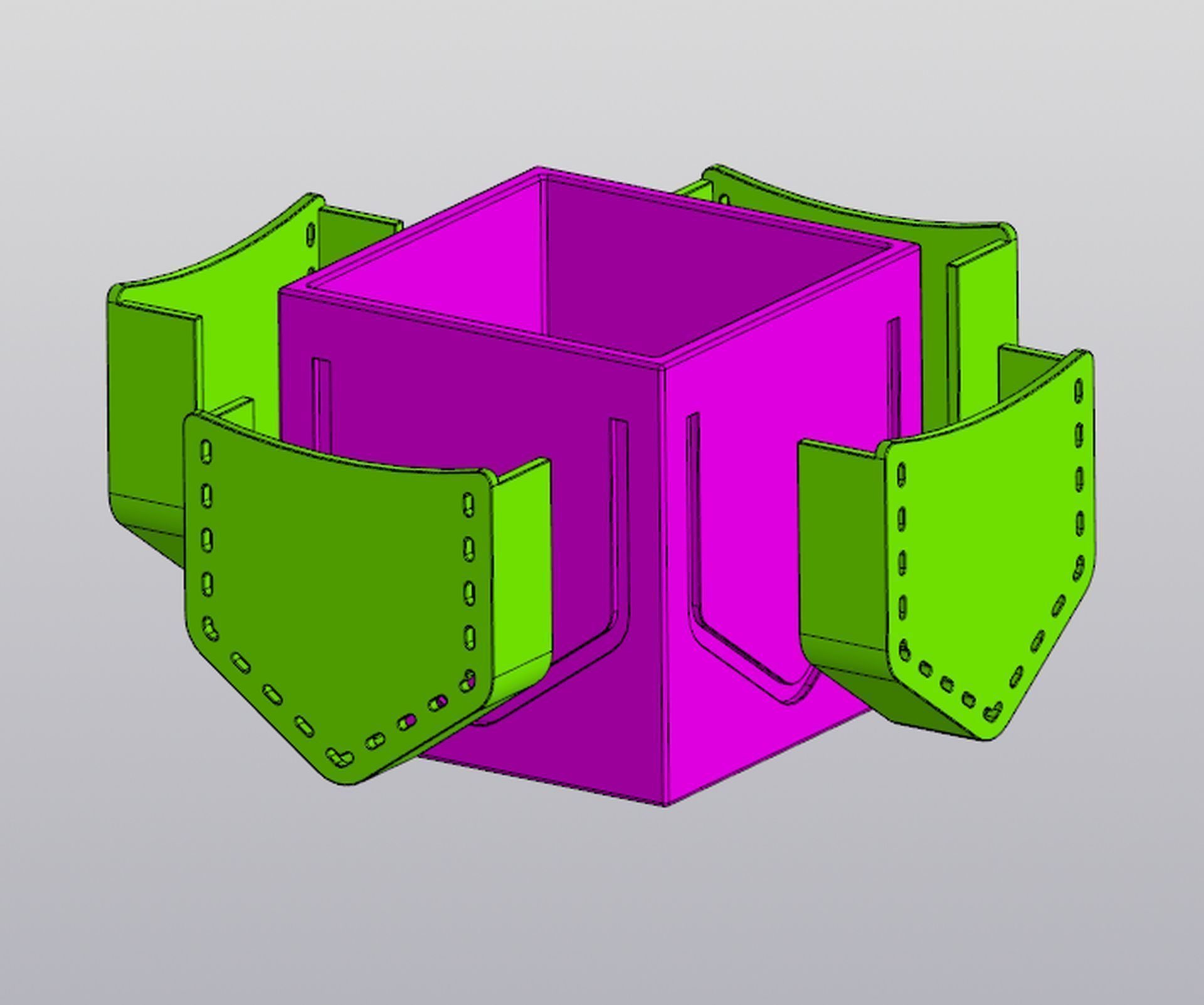 Organizer with pockets 3D print model_4