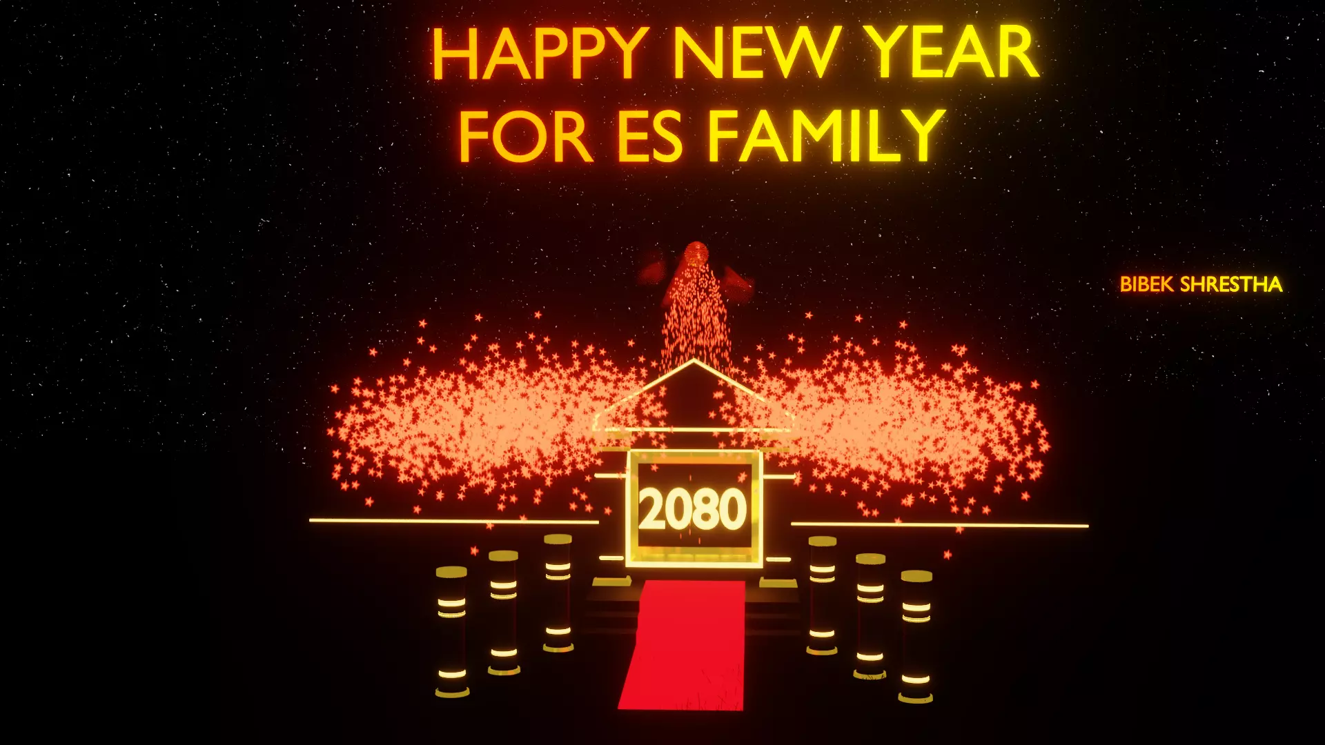 Happy New year 2080 Free 3D model