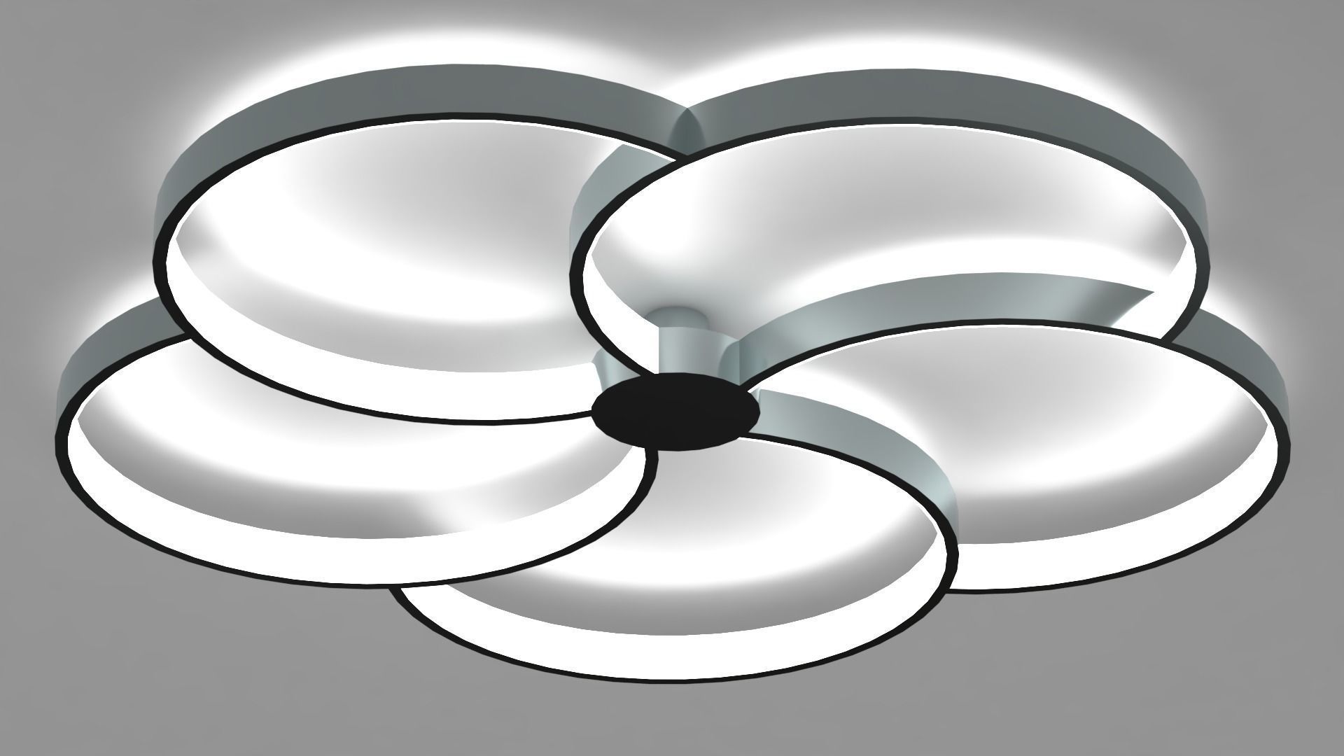 Ceiling light - Modern flower lamp with LED 3D model_4