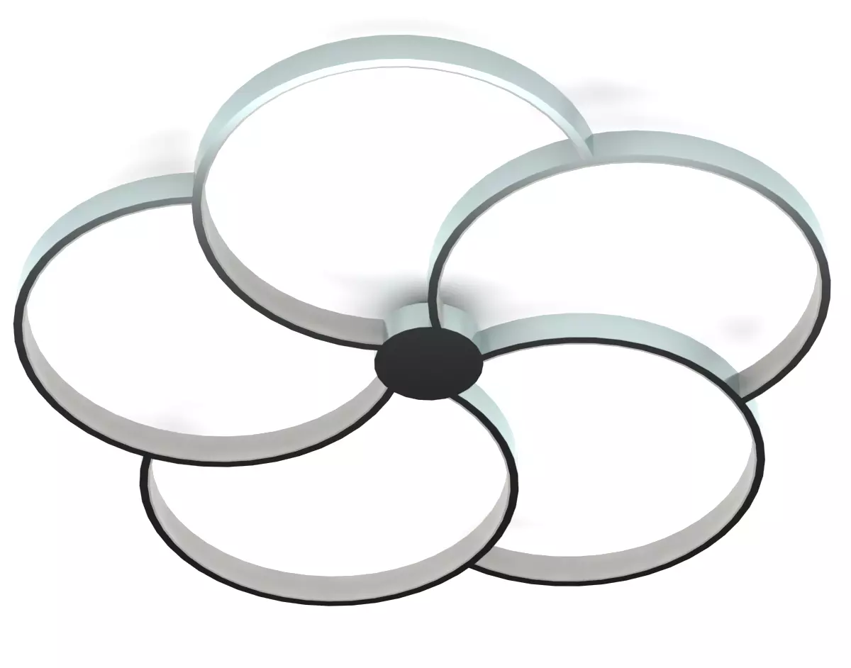 Ceiling light - Modern flower lamp with LED 3D model_0