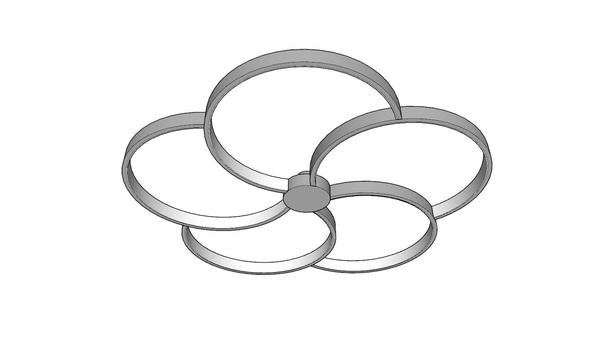 Ceiling light - Modern flower lamp with LED 3D model_7