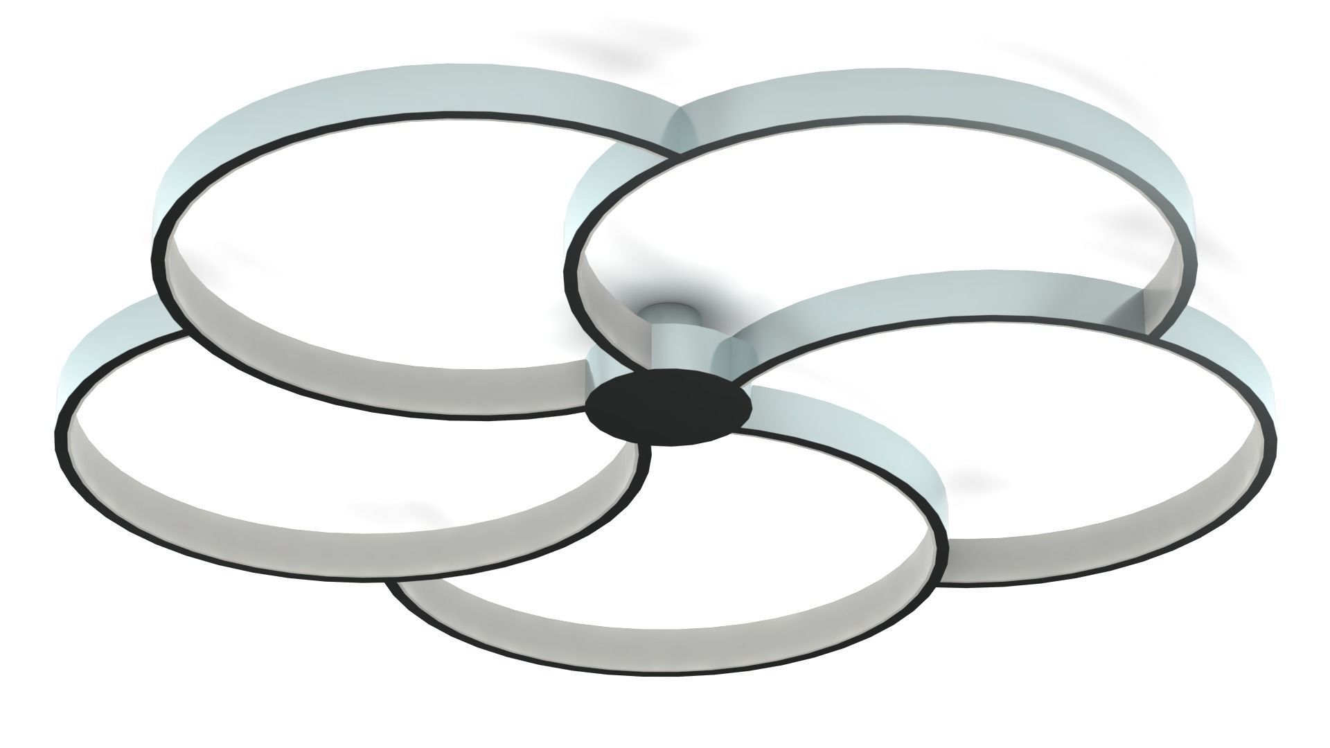 Ceiling light - Modern flower lamp with LED 3D model_2