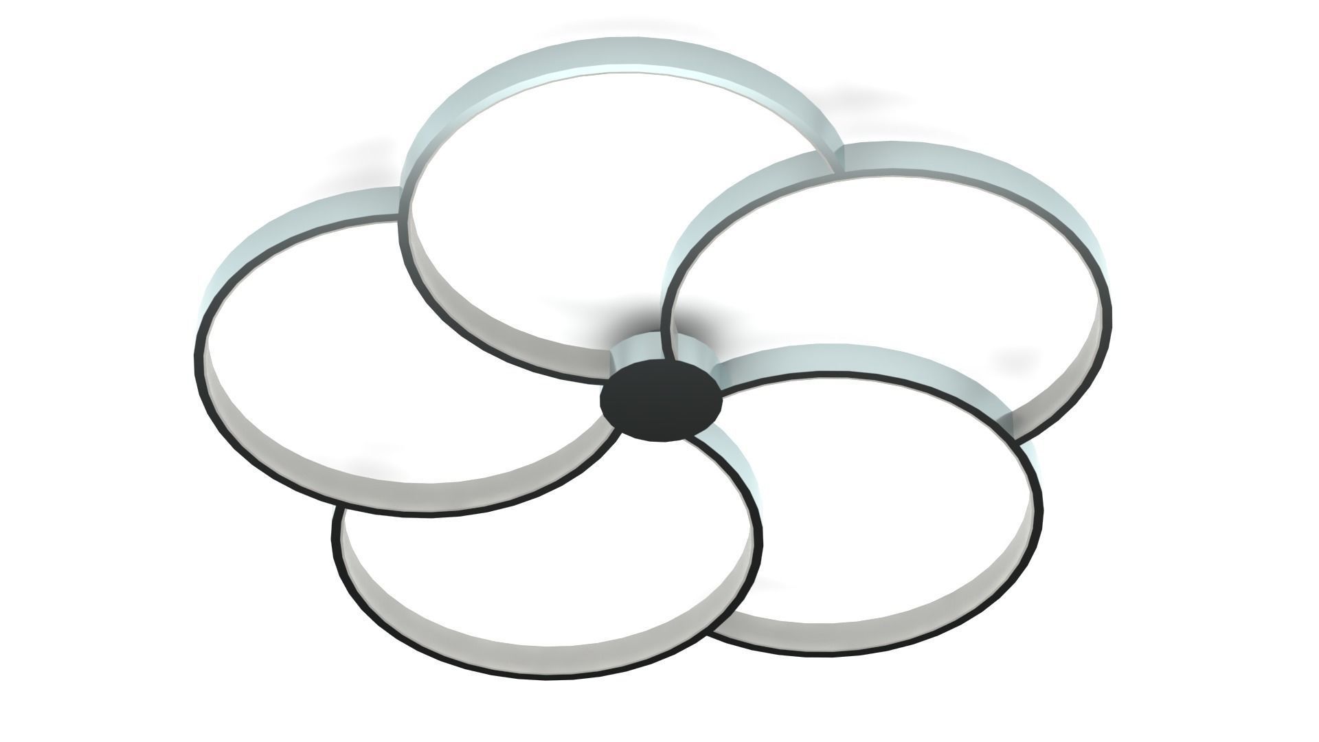 Ceiling light - Modern flower lamp with LED 3D model_3