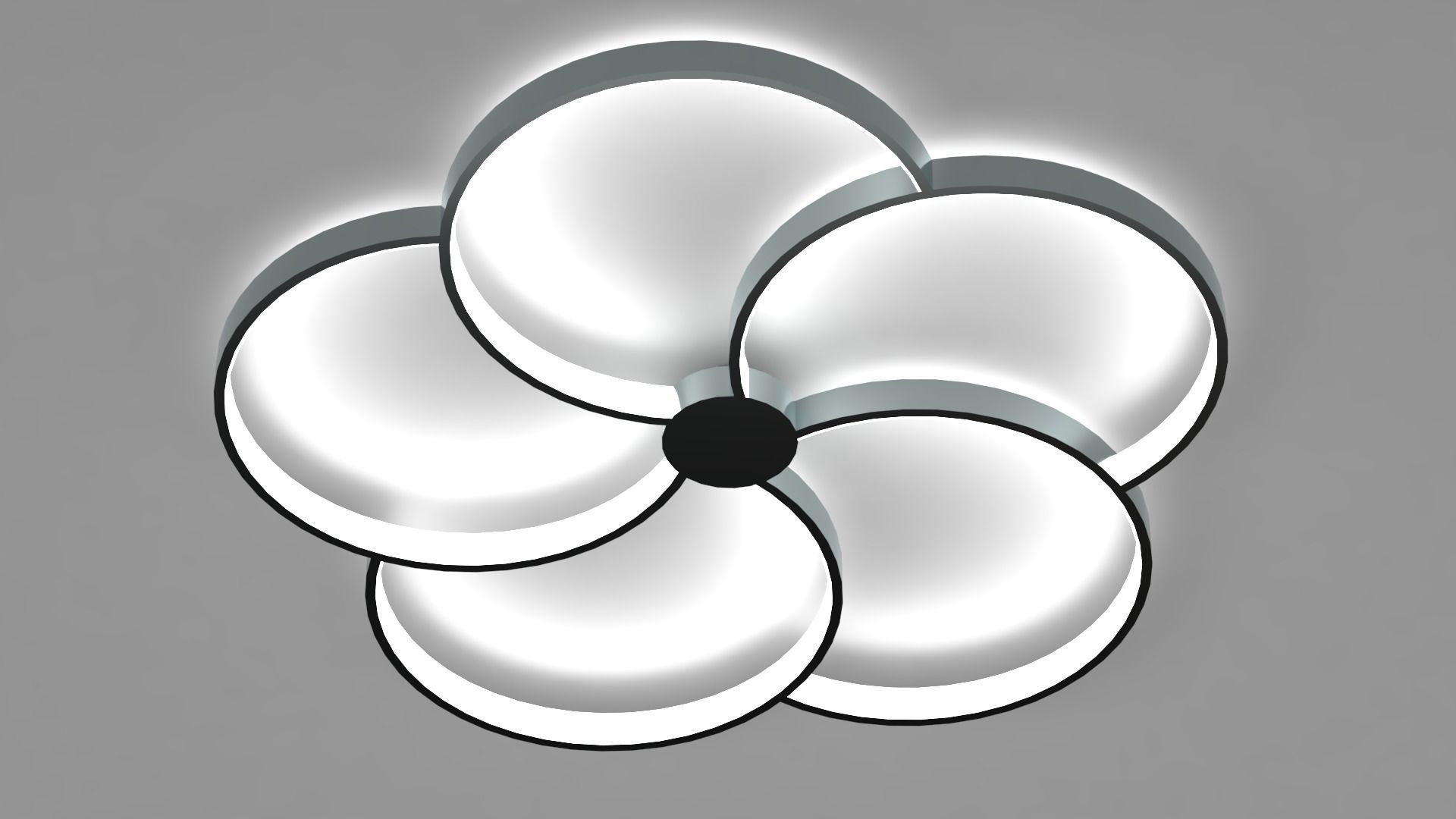 Ceiling light - Modern flower lamp with LED 3D model_5