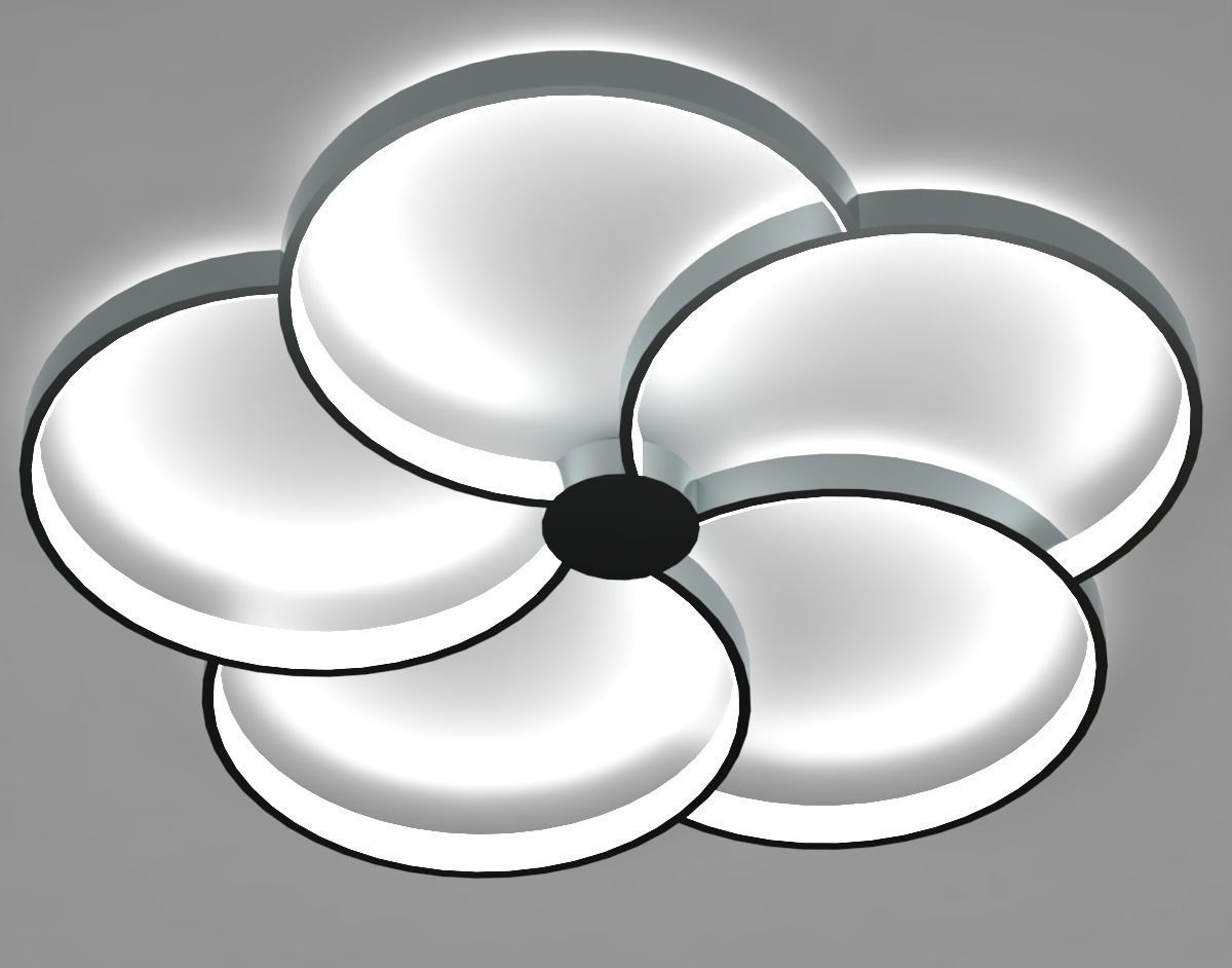 Ceiling light - Modern flower lamp with LED 3D model_1