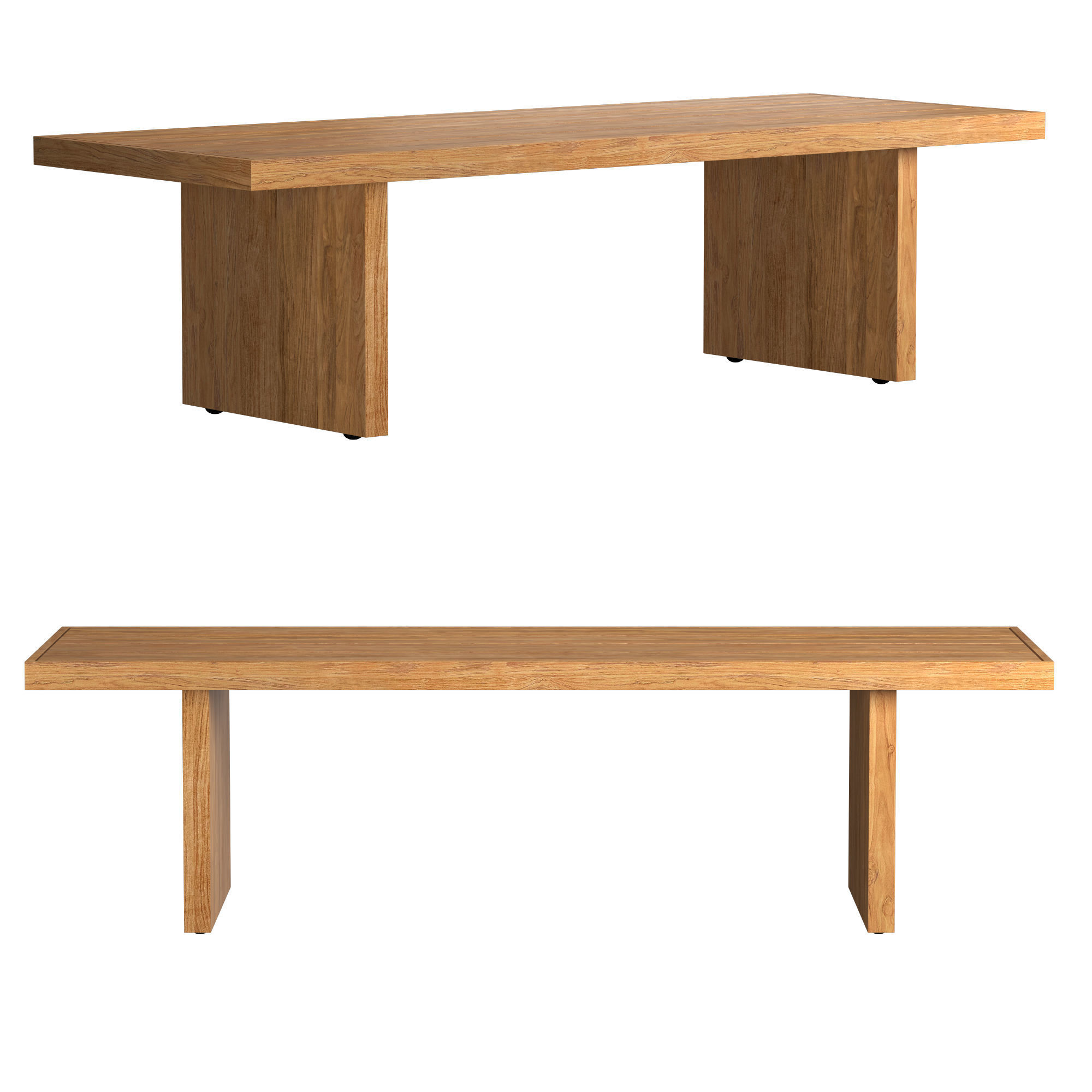 CAPE TOWN TEAK RECTANGULAR DINING TABLE 3D model_7