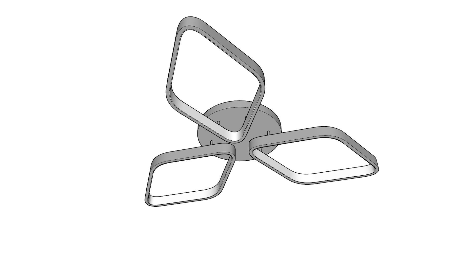 Ceiling light - 3 diamonds lamp with LED 3D model_7