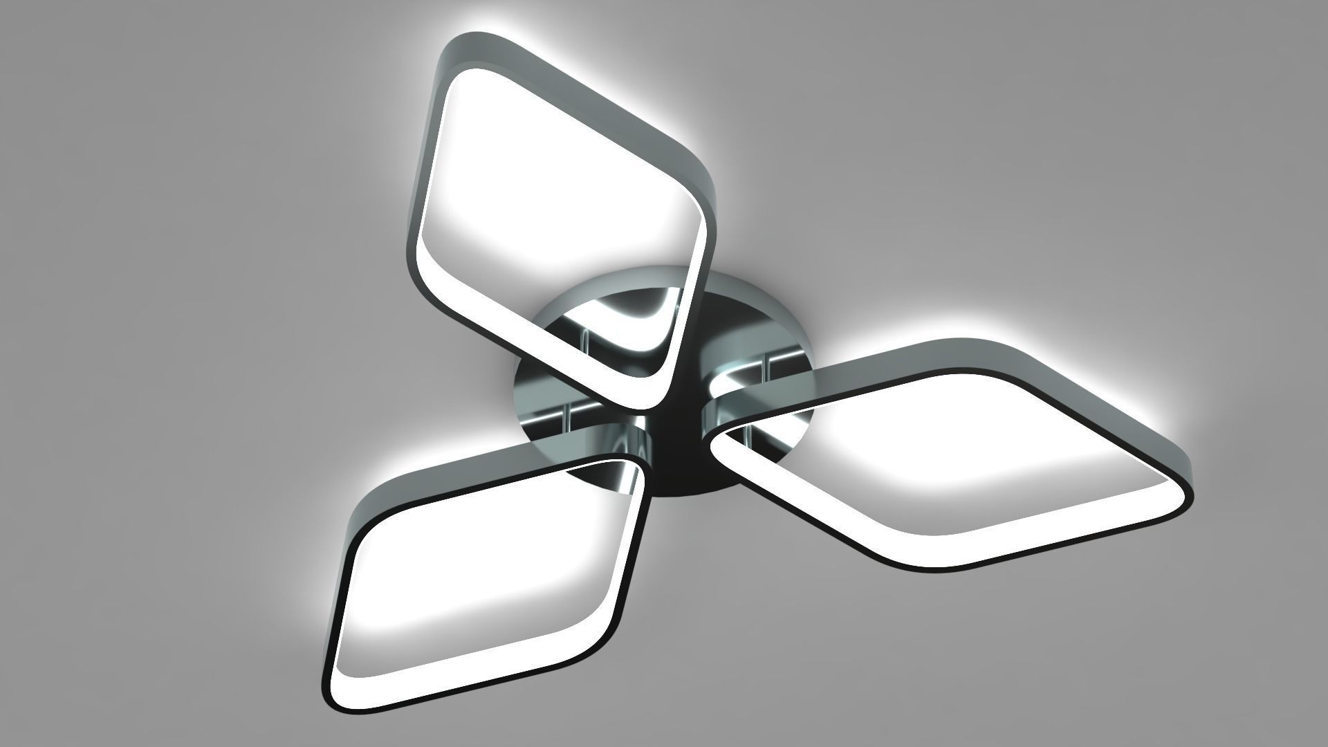 Ceiling light - 3 diamonds lamp with LED 3D model_4