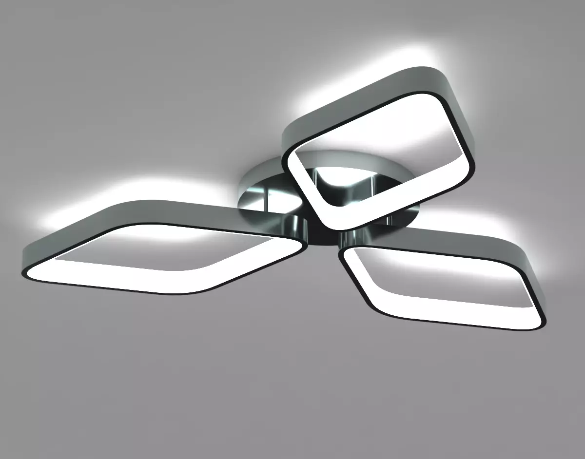 Ceiling light - 3 diamonds lamp with LED 3D model_0