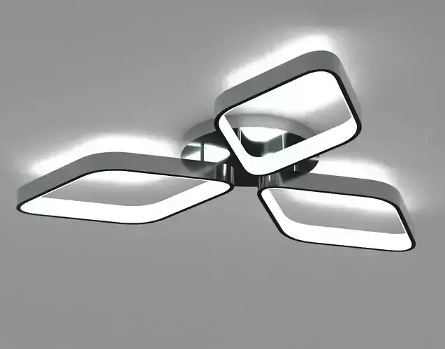 Ceiling light - 3 diamonds lamp with LED 3D model