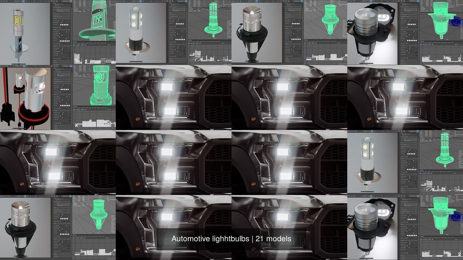 Automotive lighhtbulbs 3D Model Collection_2