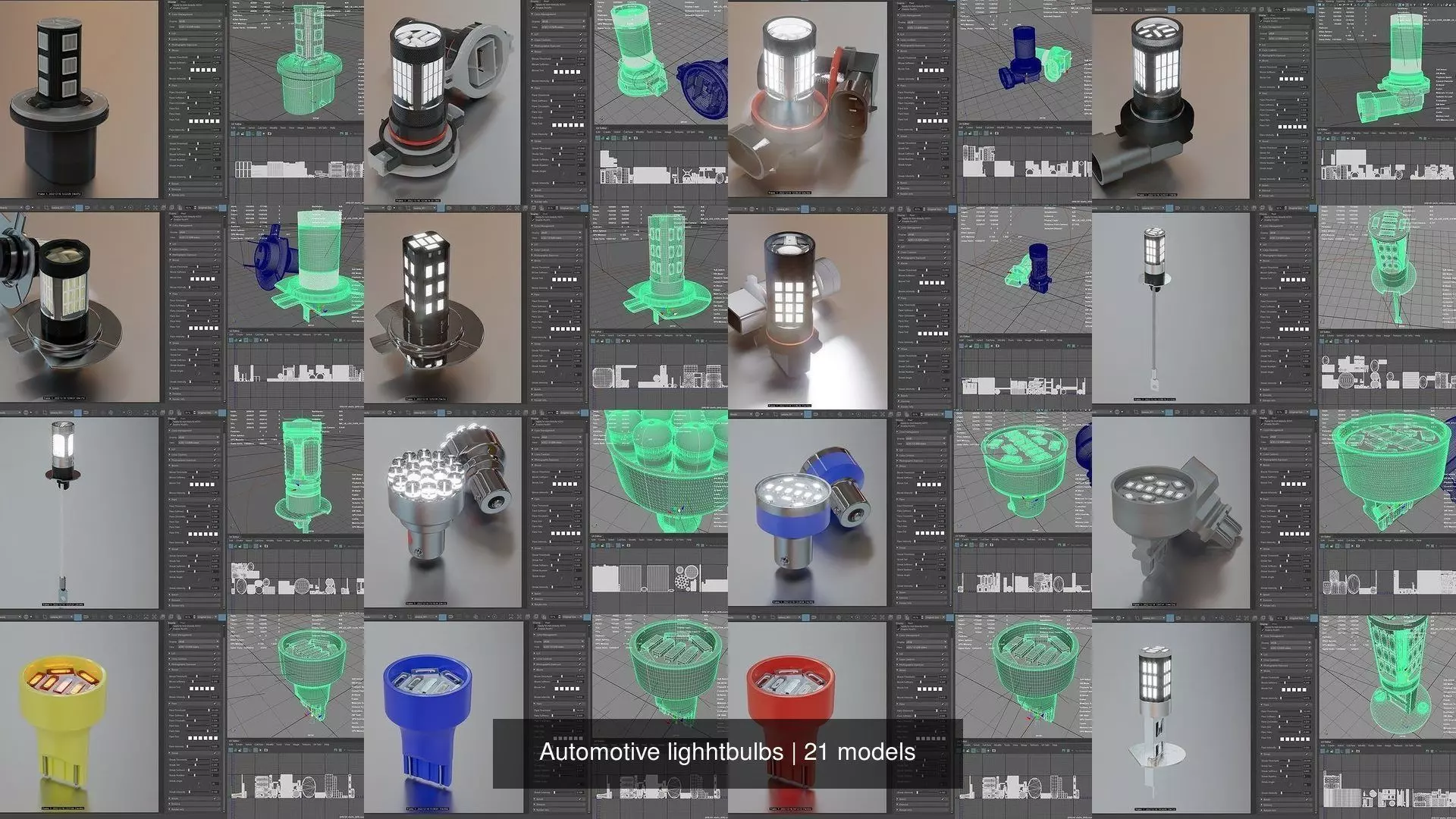 Automotive lighhtbulbs 3D Model Collection_1