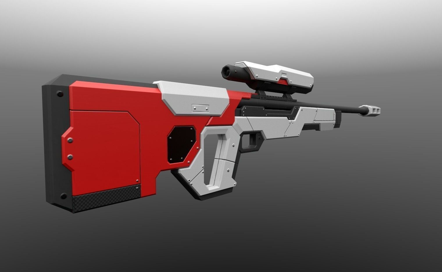 Sniper Rifle Low-poly 3D model_2