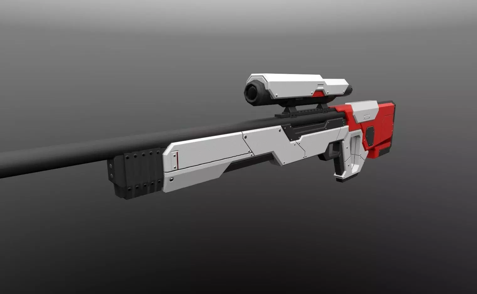 Sniper Rifle Low-poly 3D model_0