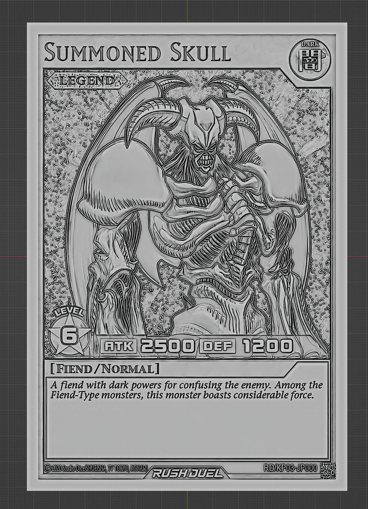 summoned skull - rush duel - yugioh 3D print model_2