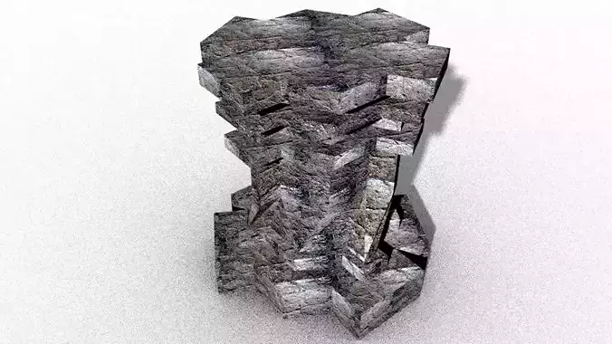 pedestal sculpture statue base table Low-poly 3D model