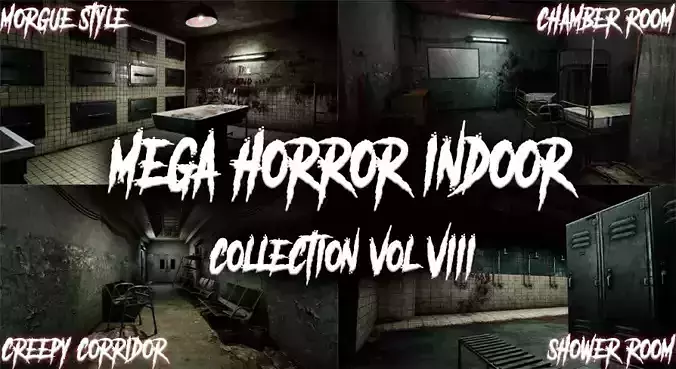 Horror indoor abadoned props collection  Low-poly 3D model