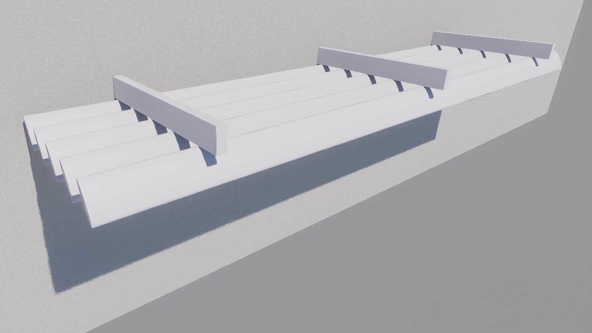 Overhang Sun Shade Louvres Cover 3D model_5