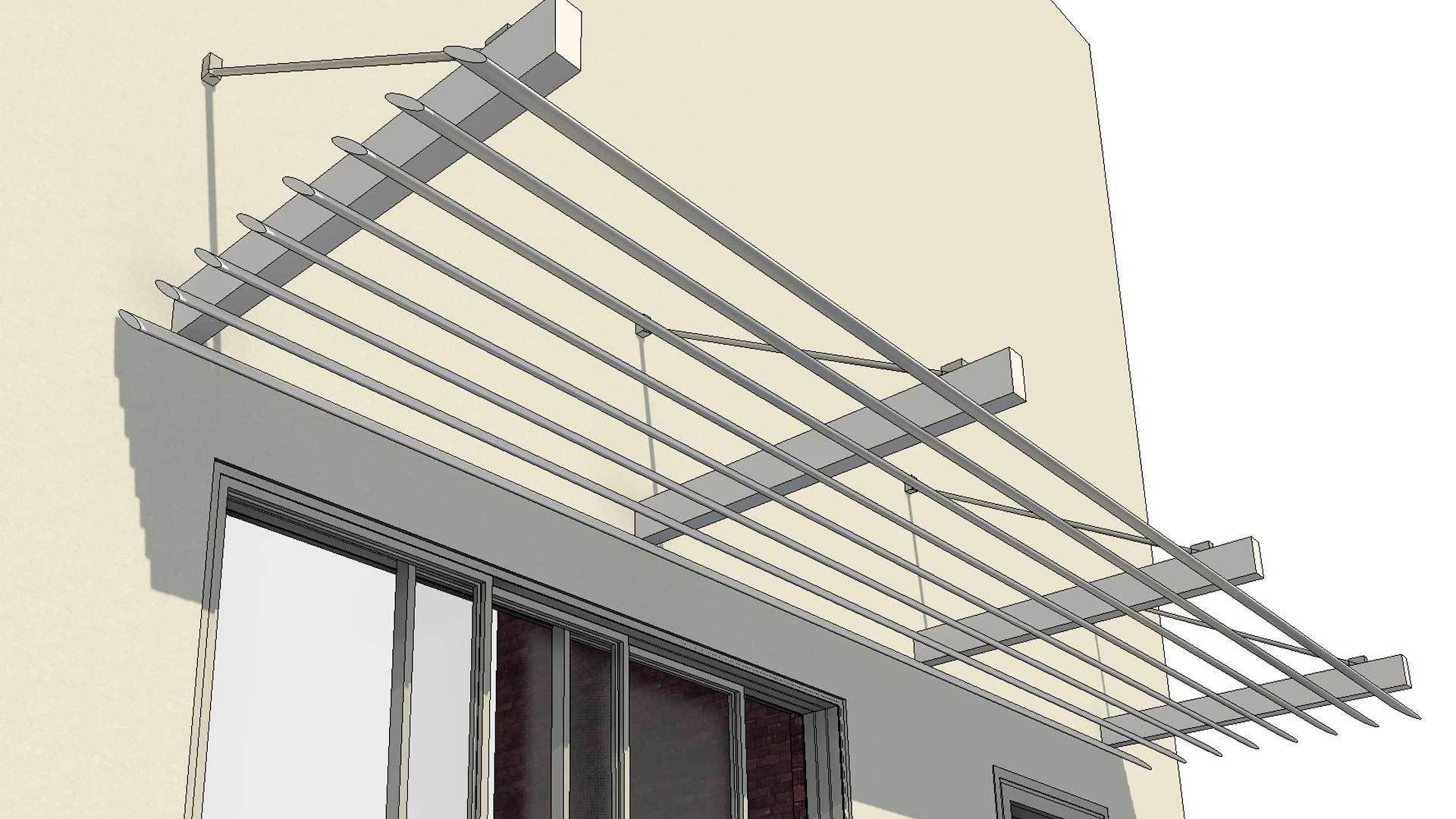 Overhang Sun Shade Louvres Cover 3D model_4