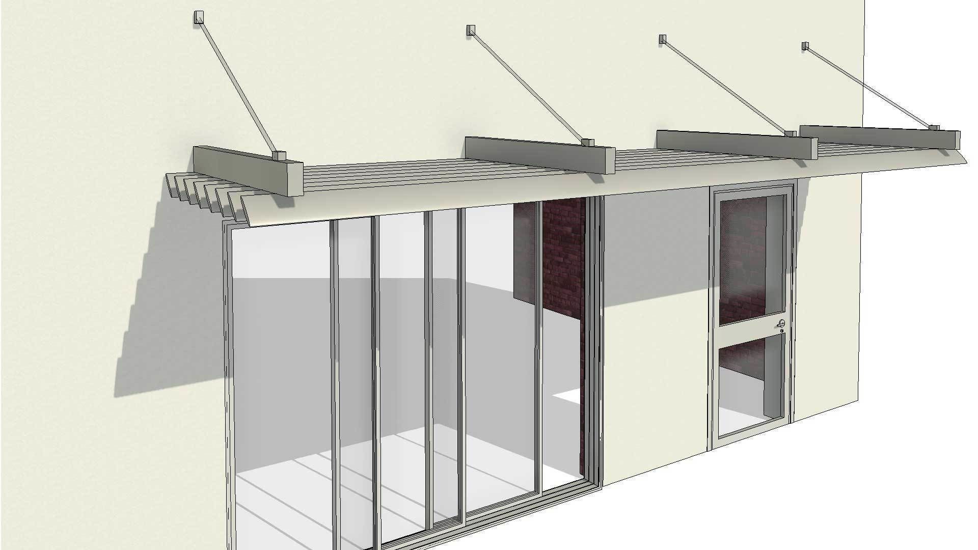 Overhang Sun Shade Louvres Cover 3D model_2