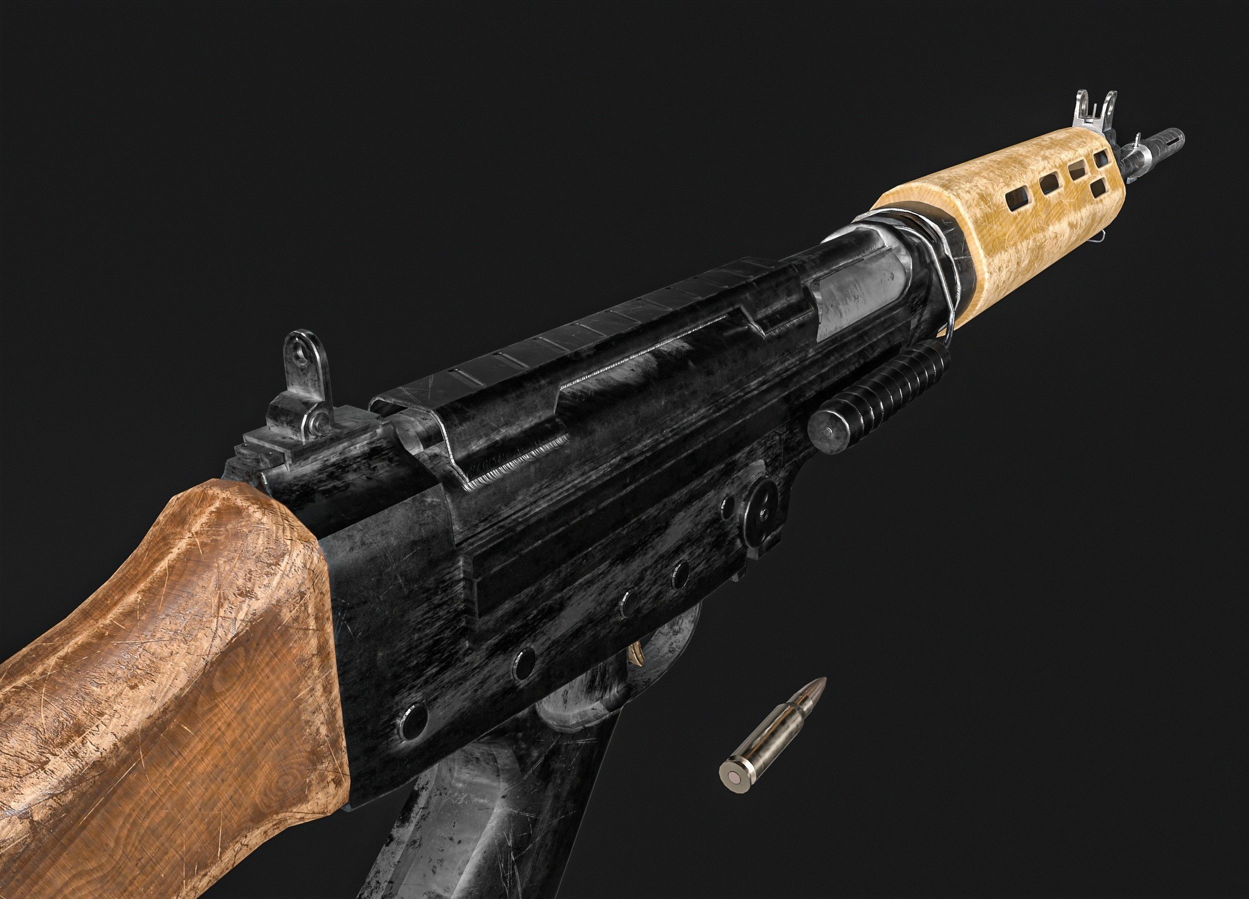 FN FAL  Rifle Low-poly 3D model_12