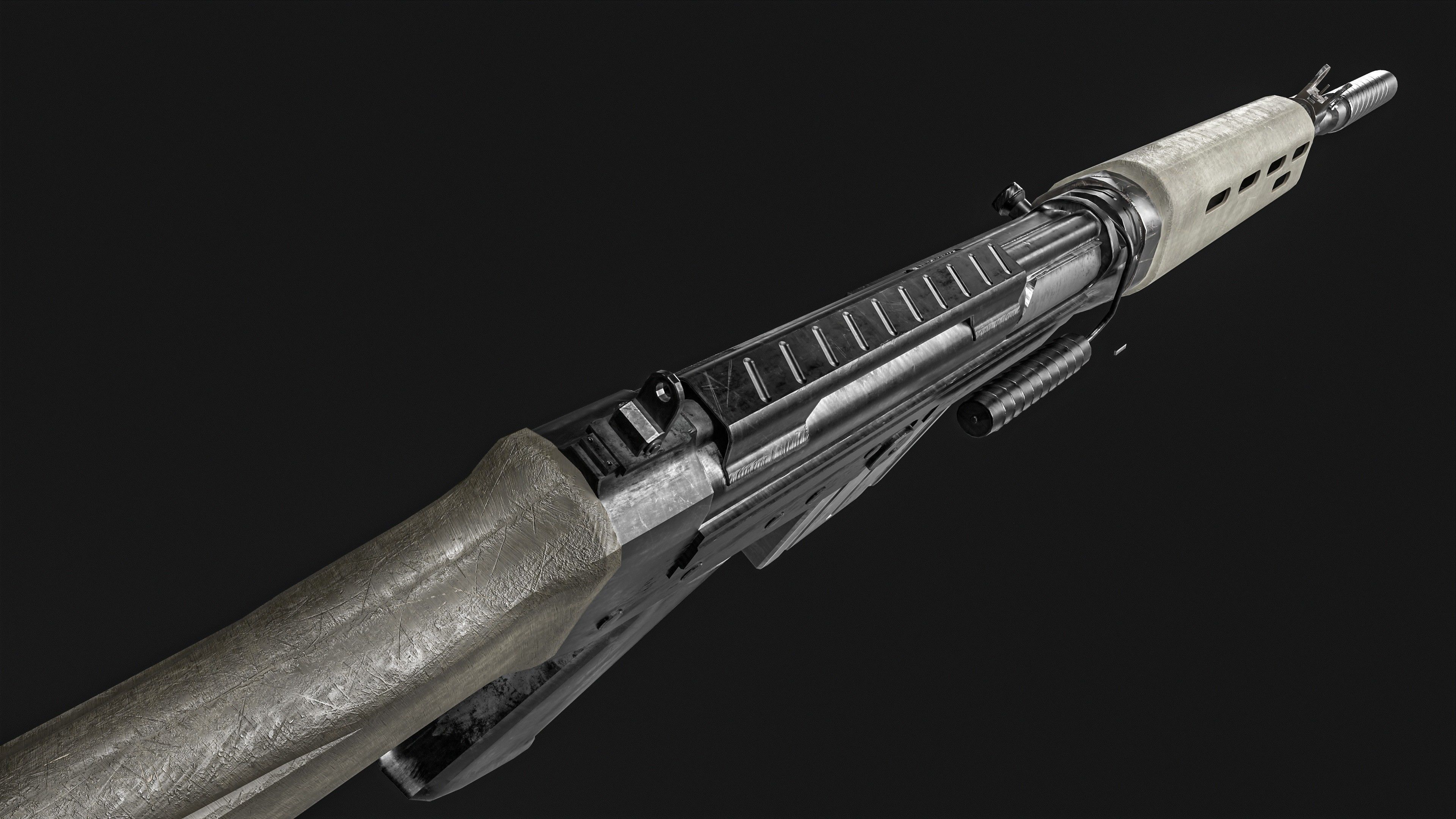 FN FAL  Rifle Low-poly 3D model_9