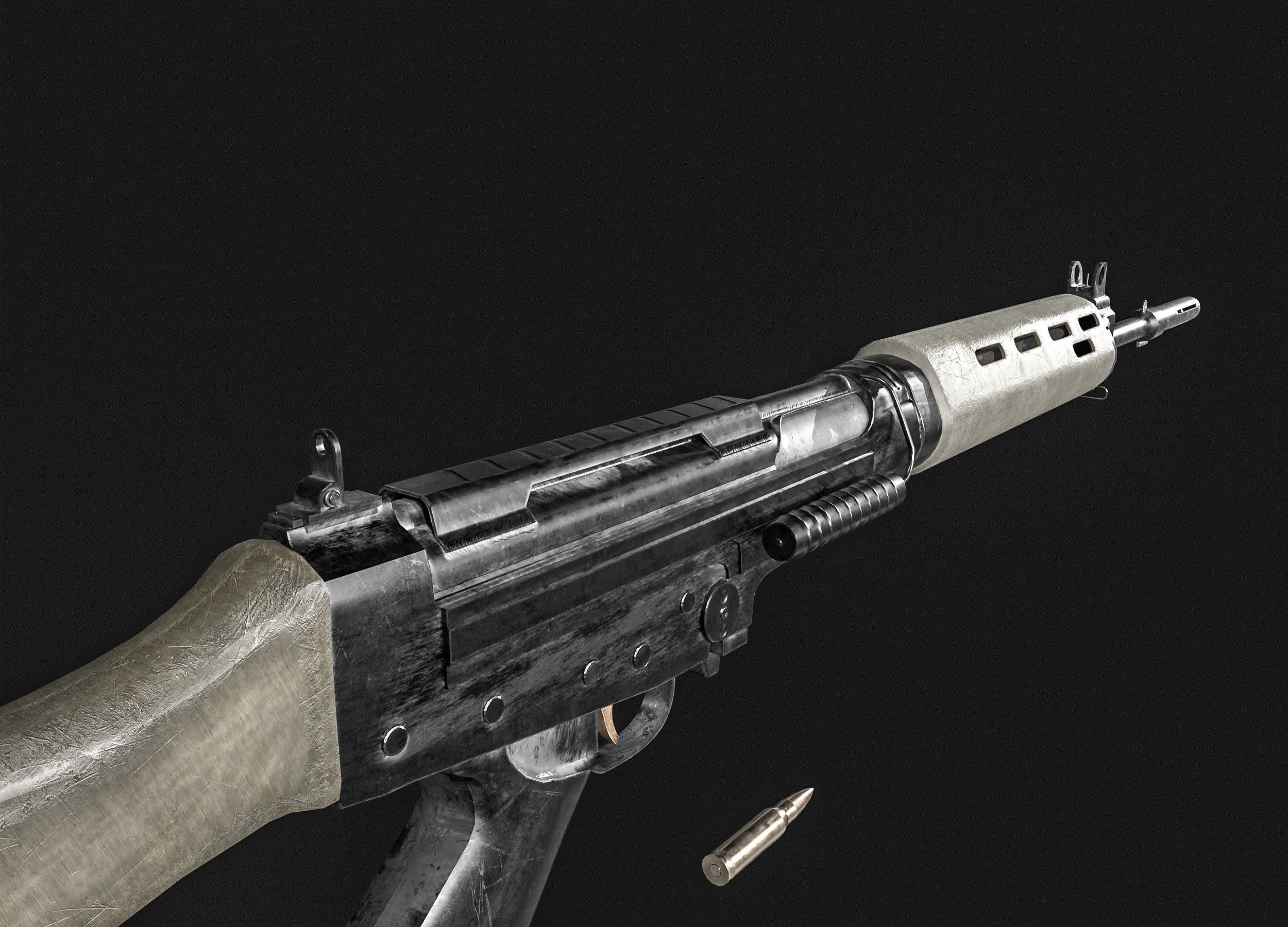 FN FAL  Rifle Low-poly 3D model_15