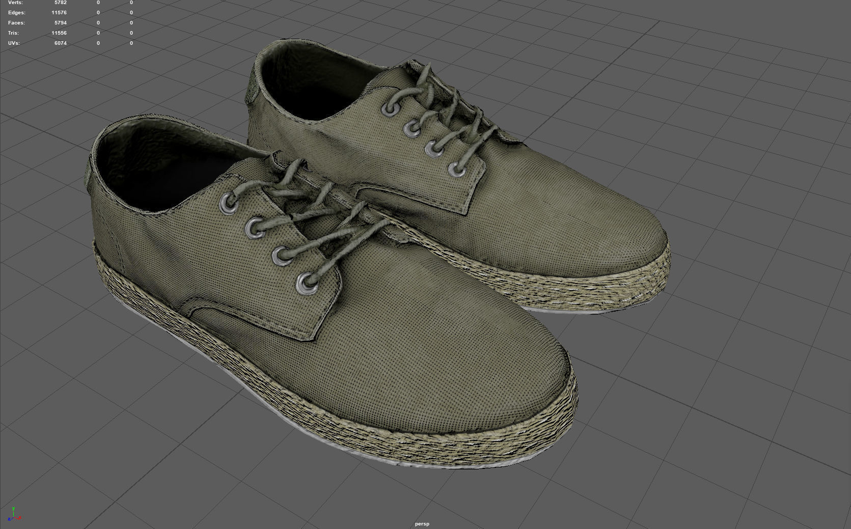 Summer Shoes Low-poly 3D model_3