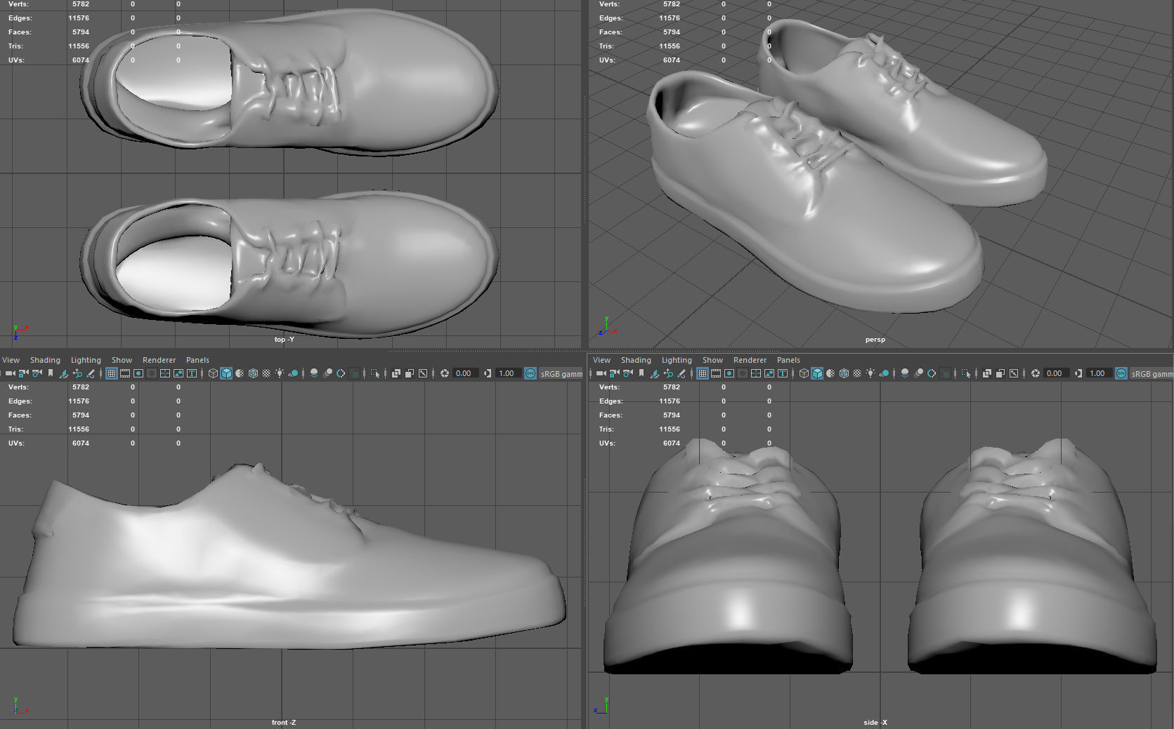 Summer Shoes Low-poly 3D model_7