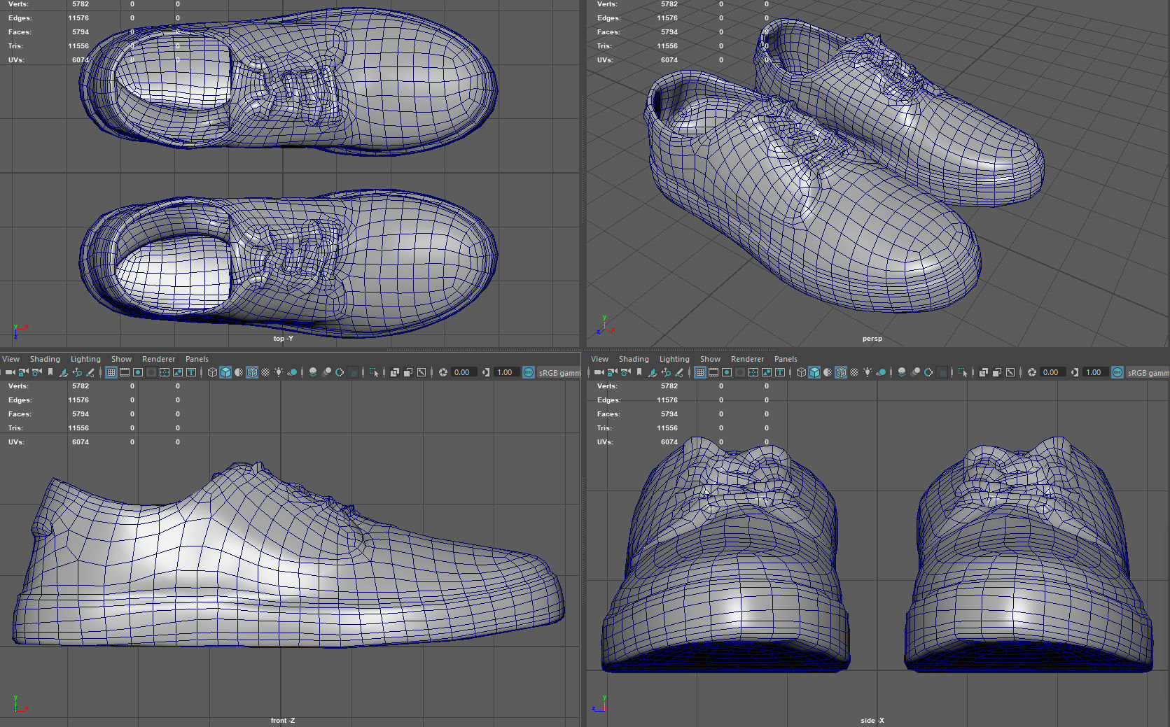 Summer Shoes Low-poly 3D model_8