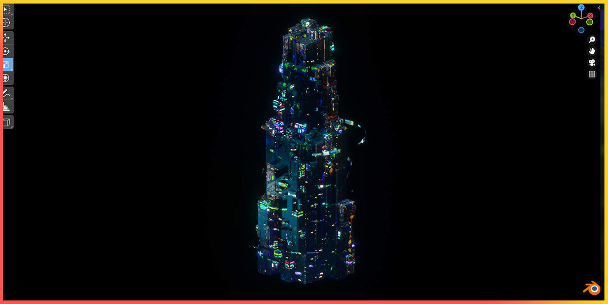 Procedural Sci-Fi Cyberpunk Effect Generator For Blender Low-poly 3D model_4