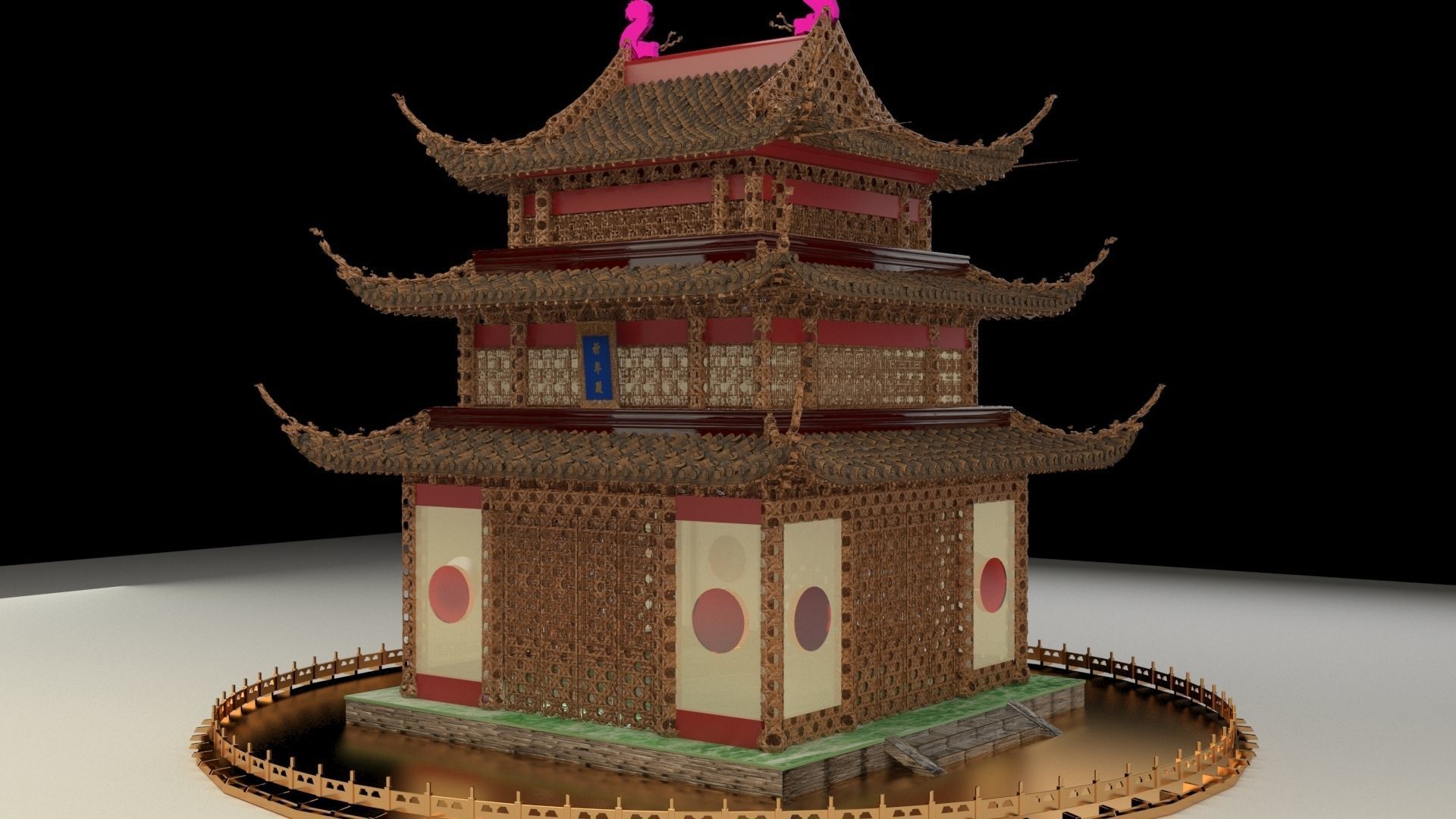 Chinese ancient house 3D model_3