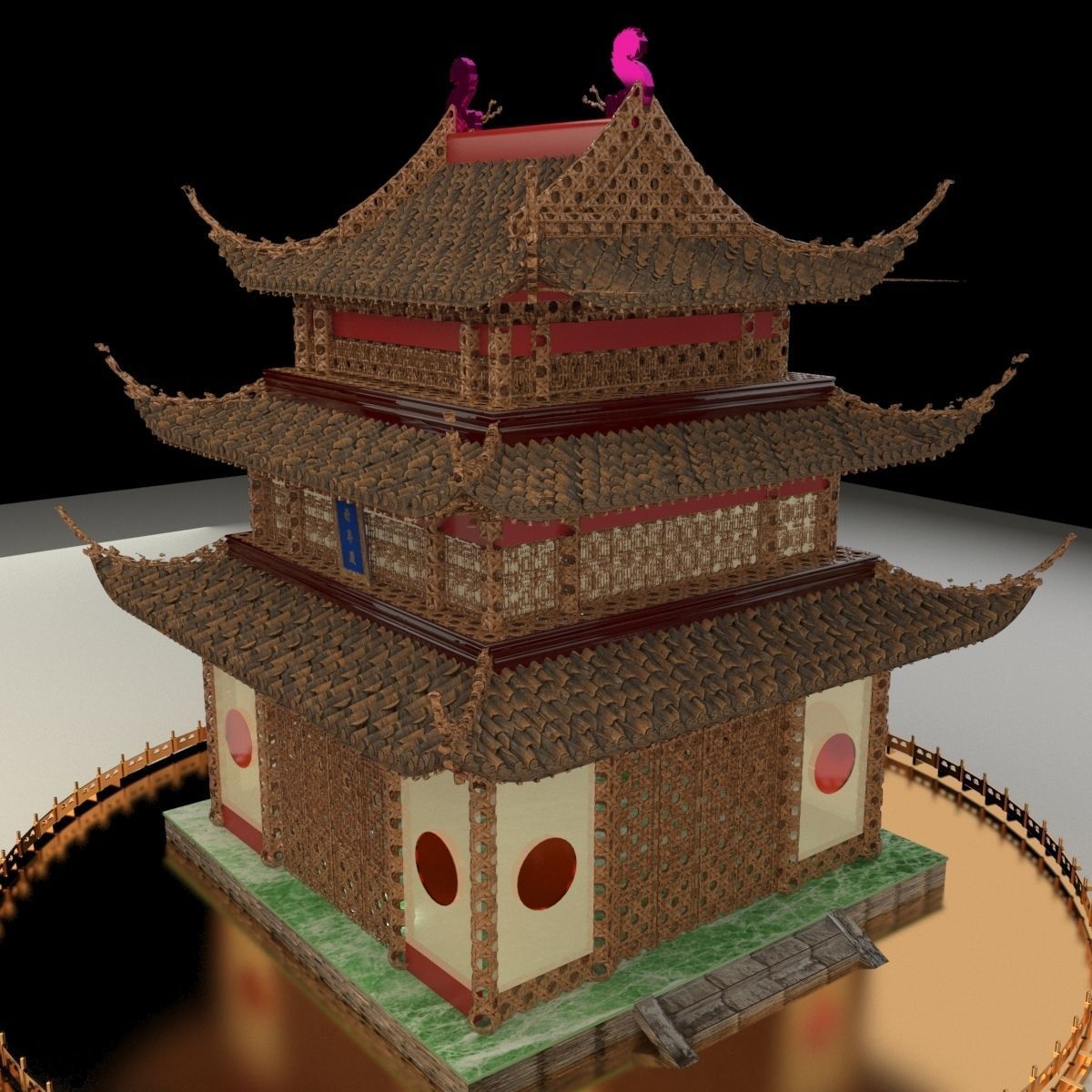 Chinese ancient house 3D model_5