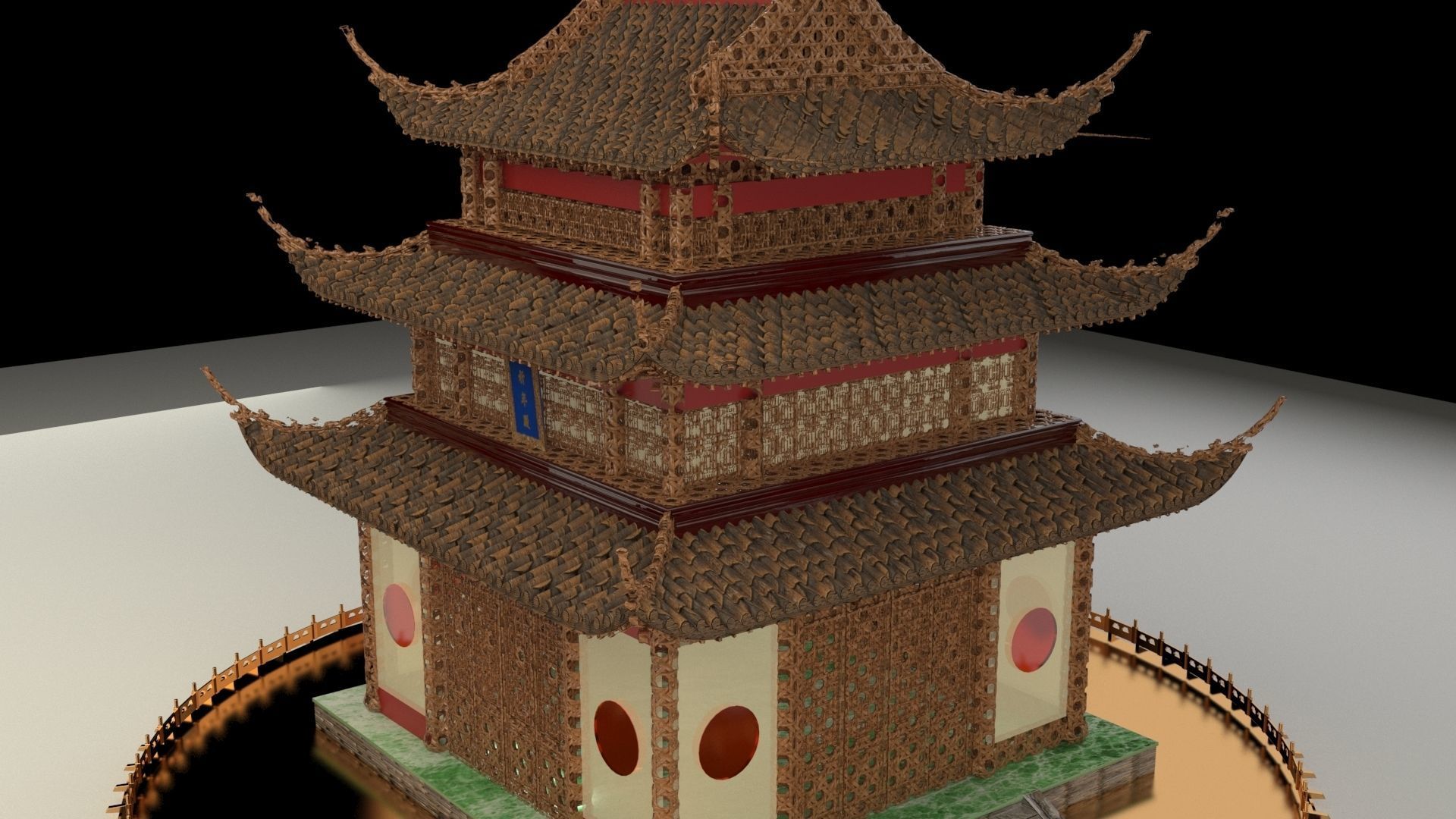 Chinese ancient house 3D model_4